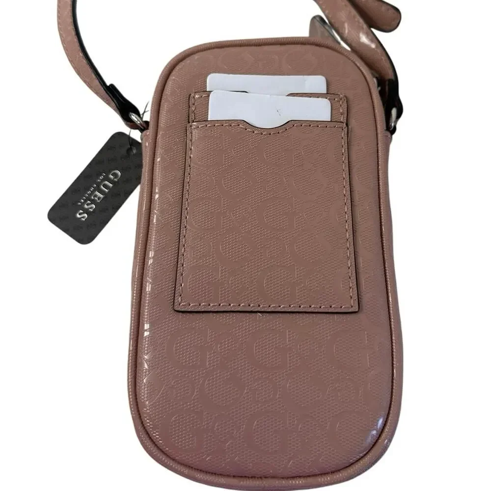 Guess Terence Mini Crossbody Phone Purse Cards Accessories Adj strap Dusty Mauve